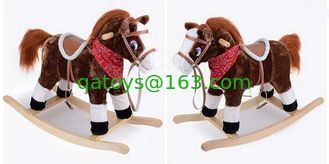 China Dark Brown Rocking Horse With Sound And Moving Mouth and Tail And Led Light Big Size supplier