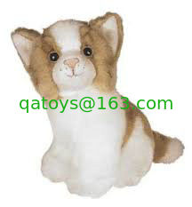 China Sitting Pose Brown and white Cat Plush Toys supplier