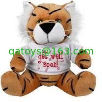China Brown Tiger With T Shirt Soft Toy Plush Toy supplier
