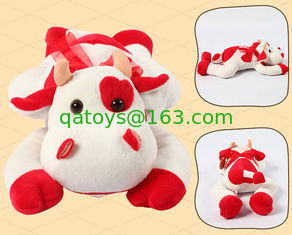 China Lying Pose RedBull Red Cow Milka Cow Plush Toys supplier