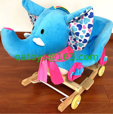 China Cute Plush Rocking Elephent Animal Toys With Music For Children Riding On supplier