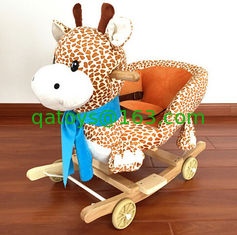 China New Plush Rocking Giraffe Animal Toys With Music For Children Riding On supplier