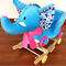 Cute Plush Rocking Elephent Animal Toys With Music For Children Riding On supplier
